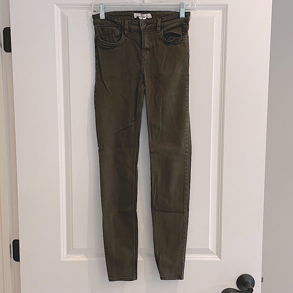 EUC L.O.G.G. H&M Green Denim Pants Sz 4 Olive